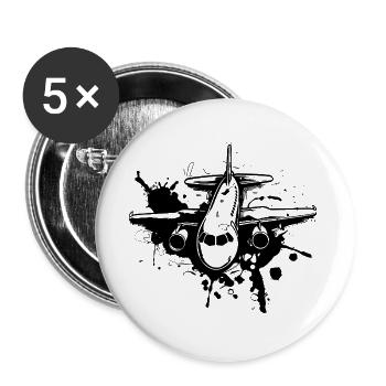 Aéronef - Lot de 5 grands badges (56 mm) - blanc - Devant