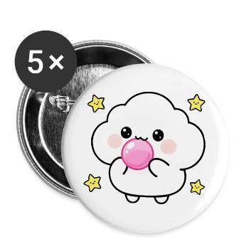 Kawaii Cloud Bubblegum Puff - Buttons large 2.2''/56 mm (5-pack) - white - Front