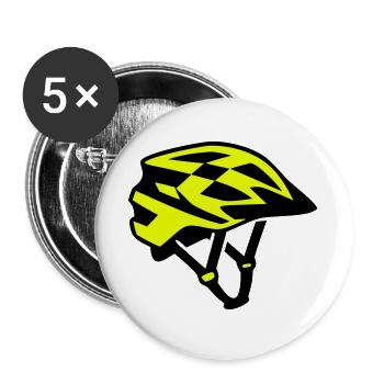Silhouette du casque de vélo VTT - Lot de 5 grands badges (56 mm) - blanc - Devant