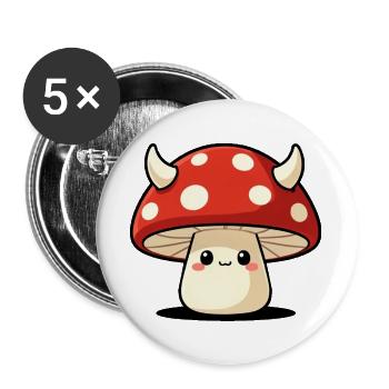 Dark Mushroom Mischief Cottagecore Graphic - Buttons large 2.2''/56 mm (5-pack) - white - Front