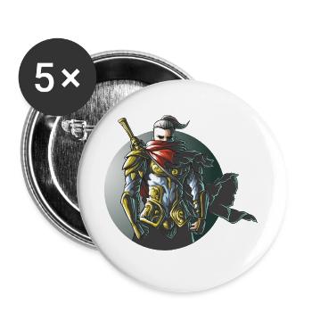 Warrior Ninja Samurai Gaming Design - Buttons large 2.2''/56 mm (5-pack) - white - Front