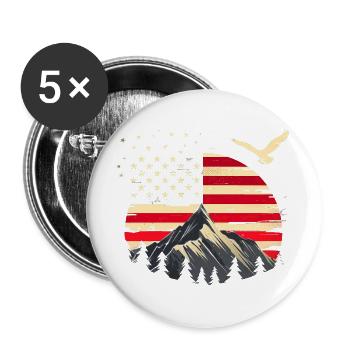 Randonnée Patriotic Mountain Trail Backpacking Americ - Lot de 5 grands badges (56 mm) - blanc - Devant