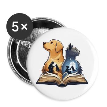 L’amitié de Paw dans le livre - Lot de 5 grands badges (56 mm) - blanc - Devant