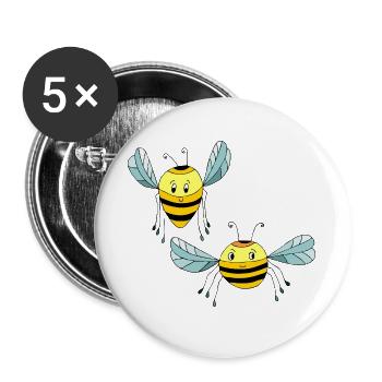 Insectes - Lot de 5 grands badges (56 mm) - blanc - Devant