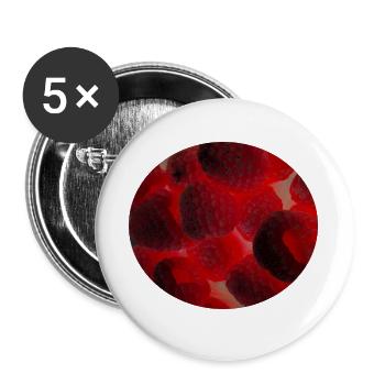 Fruit de framboise foncé - Lot de 5 grands badges (56 mm) - blanc - Devant