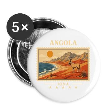 Angola Iona Vintage Reisemarke - Buttons groß 56 mm (5er Pack) - Weiß - Vorne