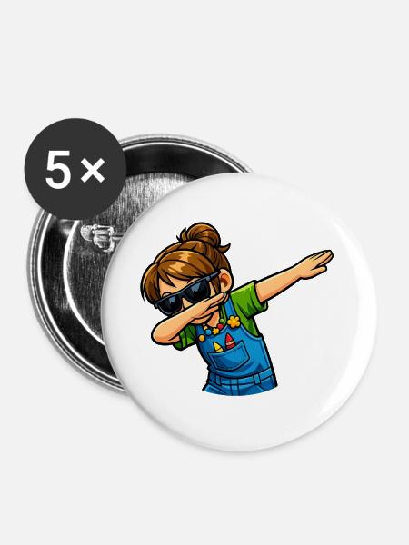 Dabbing Kindergärtnerin - Buttons groß 56 mm (5er Pack) - Weiß