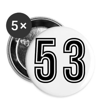 53 Zahl Symbol - Buttons groß 56 mm (5er Pack) - Weiß - Vorne