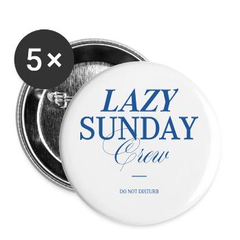Équipe du dimanche paresseux - Lot de 5 grands badges (56 mm) - blanc - Devant