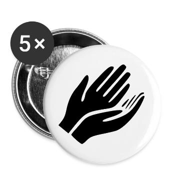 Open Hands Gesture - Buttons large 2.2''/56 mm (5-pack) - white - Front