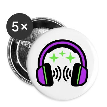 Headphones Stars Icon - Buttons large 2.2''/56 mm (5-pack) - white - Front