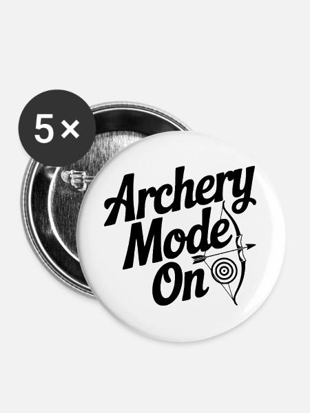 Bogenschießmodus An - Buttons groß 56 mm (5er Pack) - Weiß