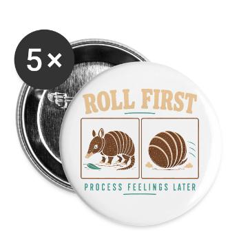 Armadillo Drôle Armadillo Texas - Lot de 5 grands badges (56 mm) - blanc - Devant