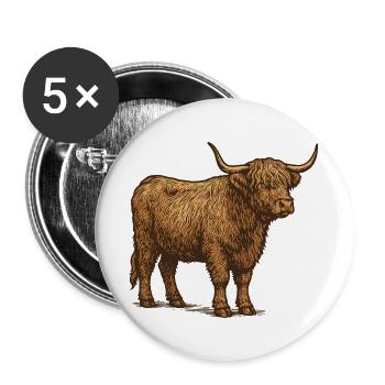 Highlander - Lot de 5 grands badges (56 mm) - blanc - Devant