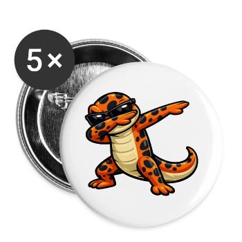 Dabbing Salamander - Buttons groß 56 mm (5er Pack) - Weiß - Vorne