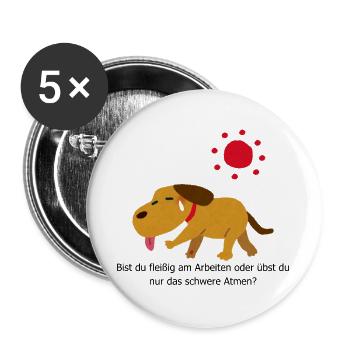 Arbeitest du noch T-Shirt - Buttons groß 56 mm (5er Pack) - Weiß - Vorne