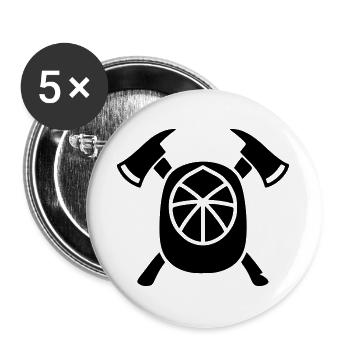 Euro Firefighter Helmet Silhouette - Buttons large 2.2''/56 mm (5-pack) - white - Front