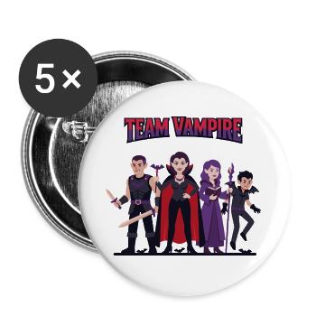 Team Vampir: Harte Freunde - Buttons groß 56 mm (5er Pack) - Weiß - Vorne