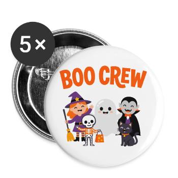 Boo Crew Halloween-Freunde - Buttons groß 56 mm (5er Pack) - Weiß - Vorne