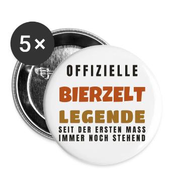 Bierzelt Legende - Volksfest Bier Spruch Geschenk - Buttons groß 56 mm (5er Pack) - Weiß - Vorne
