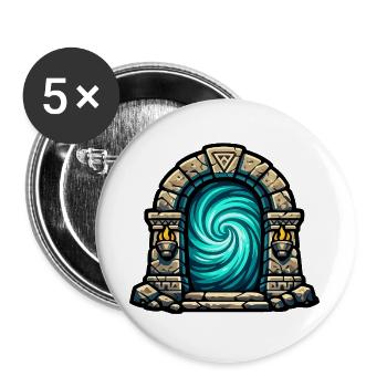 Steinportal Wirbelzauber - Buttons groß 56 mm (5er Pack) - Weiß - Vorne