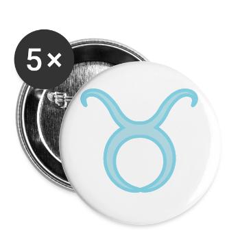 Tierkreiszeichen Stier Pastel Blau - Buttons groß 56 mm (5er Pack) - Weiß - Vorne