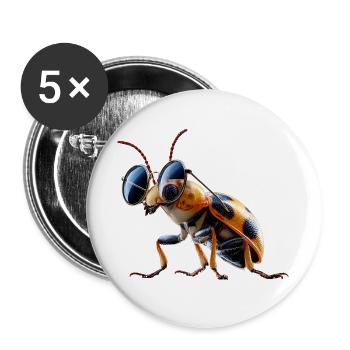Maikäfer Süßer Hirschkäfer Nashornkäfer Insekten - Buttons groß 56 mm (5er Pack) - Weiß - Vorne