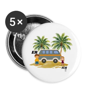 ER ICH - Buttons groß 56 mm (5er Pack) - Weiß - Vorne