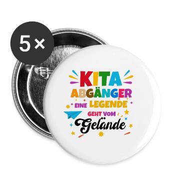 Kita Abgänger Legende - Buttons groß 56 mm (5er Pack) - Weiß - Vorne