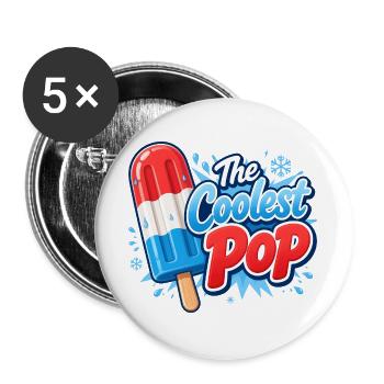 Lustiger Opa, der coolste Papa - Buttons groß 56 mm (5er Pack) - Weiß - Vorne