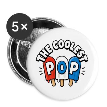 Lustiger Opa, der coolste Papa - Buttons groß 56 mm (5er Pack) - Weiß - Vorne