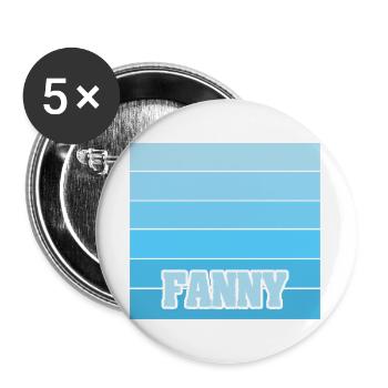 Girl's name Fanny - Buttons large 2.2''/56 mm (5-pack) - white - Front
