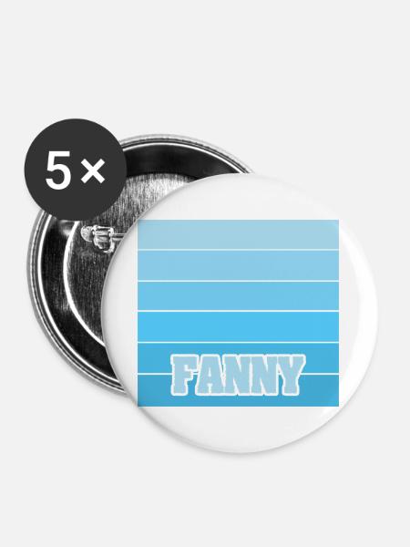 Maedchenname Fanny - Buttons groß 56 mm (5er Pack) - Weiß