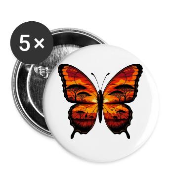 Sunset Butterfly Savannah - Buttons large 2.2''/56 mm (5-pack) - white - Front
