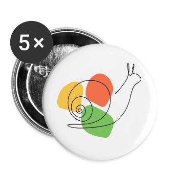Abstract interpretation of the garden snail - Buttons large 2.2''/56 mm (5-pack) - white - Front