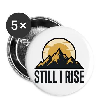 Mountain silhouettes at sunrise - Buttons large 2.2''/56 mm (5-pack) - white - Front