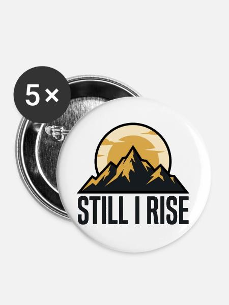 Bergsilhouetten im Sonnenaufgang - Buttons groß 56 mm (5er Pack) - Weiß