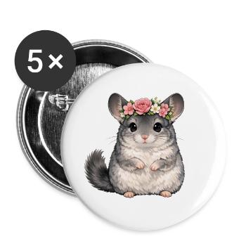 Chinchilla - Buttons large 2.2''/56 mm (5-pack) - white - Front