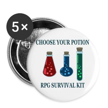 Wählen Sie Ihr Trankspiel - Buttons groß 56 mm (5er Pack) - Weiß - Vorne