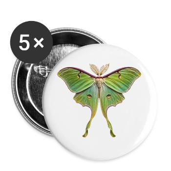 Luna Moth Actias luna - Buttons large 2.2''/56 mm (5-pack) - white - Front