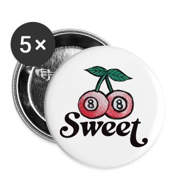 Sweet Cherry Duo Graphic on Apparel - Buttons large 2.2''/56 mm (5-pack) - white - Front