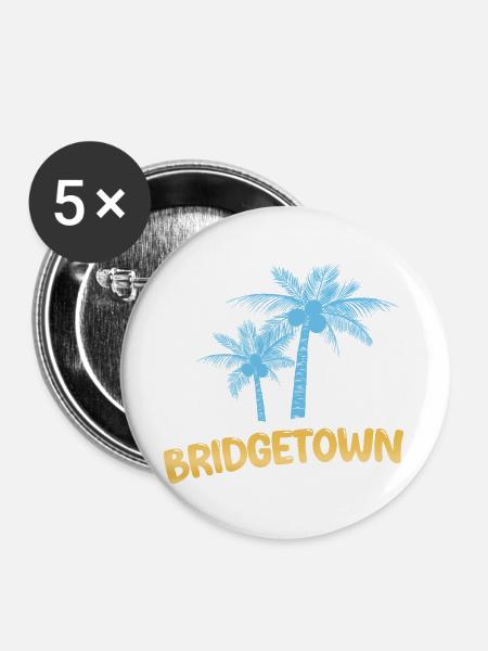Bridgetown - Buttons groß 56 mm (5er Pack) - Weiß