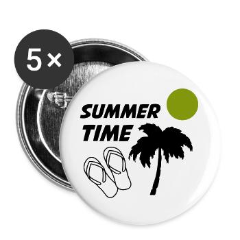 Summertime - Buttons groß 56 mm (5er Pack) - Weiß - Vorne
