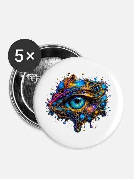 Auge des Unendlichen - Buttons groß 56 mm (5er Pack) - Weiß