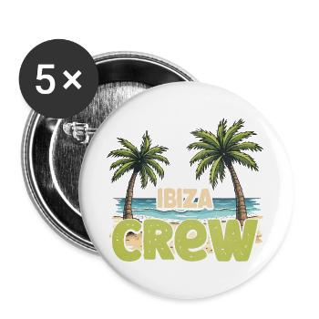 Ibiza Crew - Buttons large 2.2''/56 mm (5-pack) - white - Front
