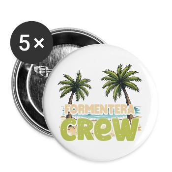 Formentera Crew - Buttons groß 56 mm (5er Pack) - Weiß - Vorne