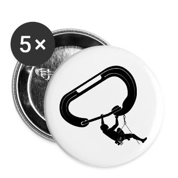 climbing, bouldering, rock climbing, mountains, mountaineering - Buttons large 2.2''/56 mm (5-pack) - white - Front