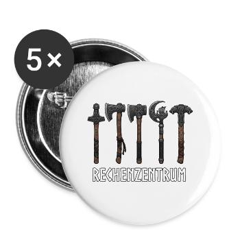 Programmierer Rechenzentrum Wikinger Runen - Buttons groß 56 mm (5er Pack) - Weiß - Vorne