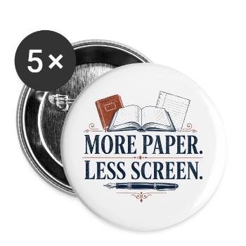 More Paper Less Screen - Buttons large 2.2''/56 mm (5-pack) - white - Front