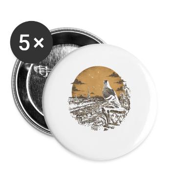  Funny Taubenzüchter Taubensport Brieftaube Herz - Buttons groß 56 mm (5er Pack) - Weiß - Vorne